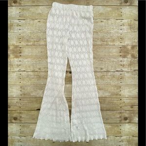 White lace beach pants
